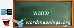 WordMeaning blackboard for wanton